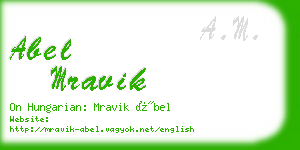 abel mravik business card